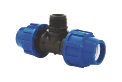 Тройник компрессионный с наружной резьбой 50*Н1 1/2*50 PN16 Poliext (02150120)