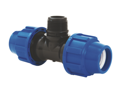 Тройник компрессионный с наружной резьбой 50*Н1 1/2*50 PN16 Poliext (02150120)
